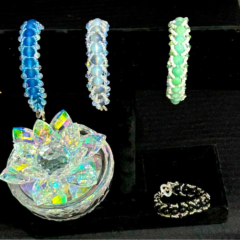 Handmade, custom-made to your wrist size triple beads bracelet